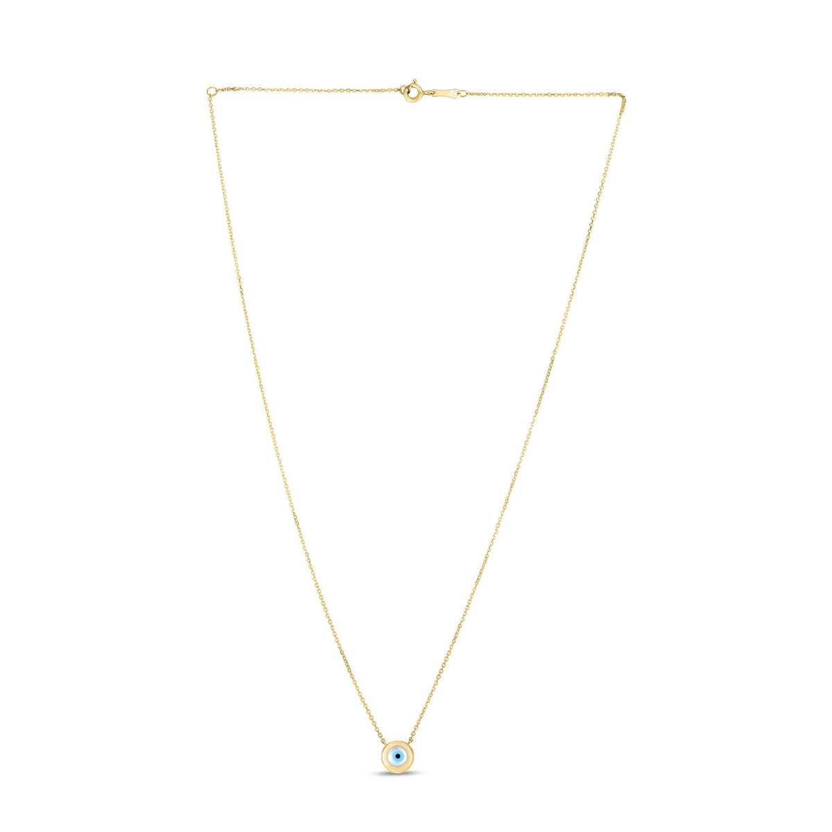 14k yellow gold mother of pearl evil eye necklace by Avera Group