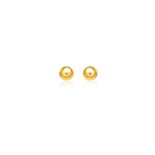 14k yellow gold 7.0mm round motif stud earrings by Avera Group