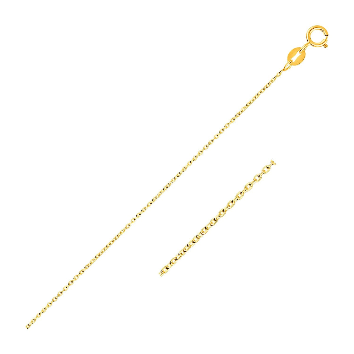 14k yellow gold oval cable link chain, 16 to 20 inch by Avera Group