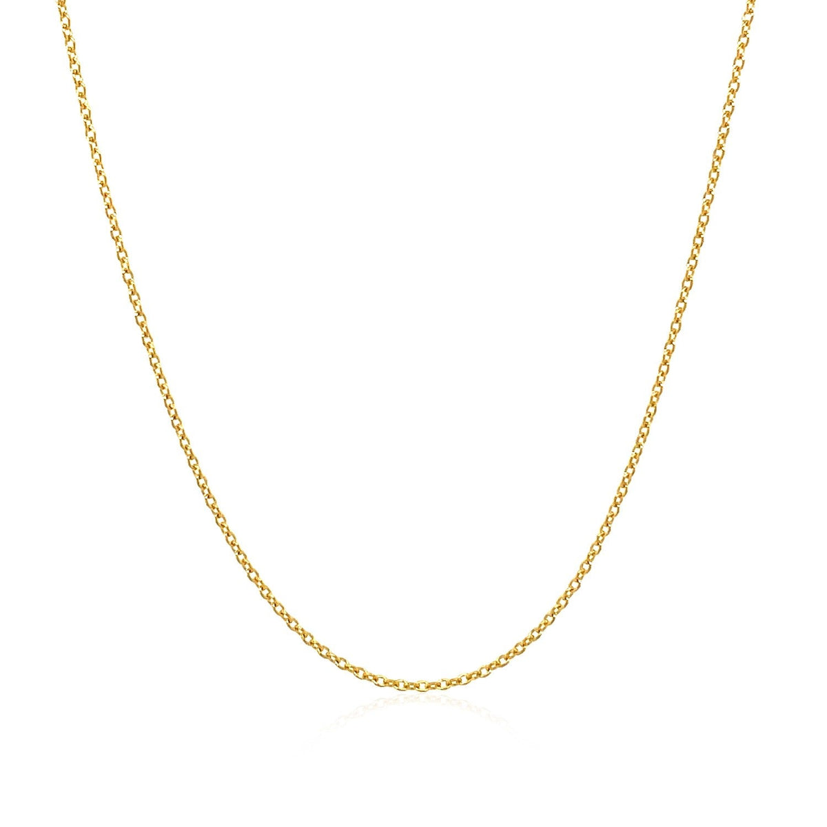 14k yellow gold oval cable link chain, 0.97mm by Avera Group, view 2