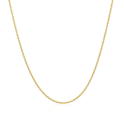 14k yellow gold oval cable link chain, 0.97mm by Avera Group, view 2