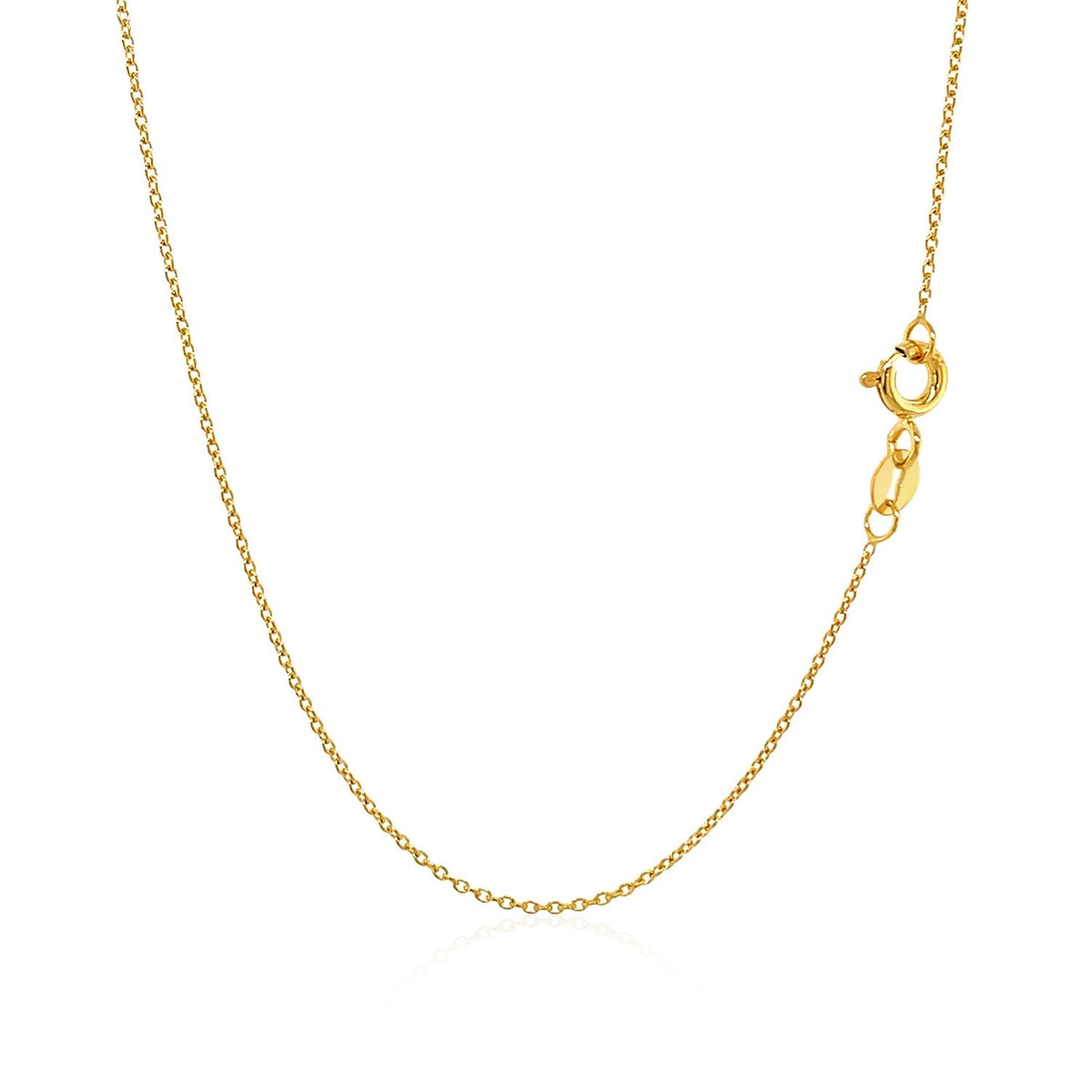 14k yellow gold oval cable link chain, 0.97mm by Avera Group, view 3