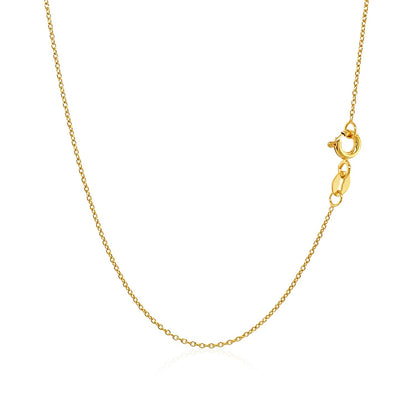 14k yellow gold oval cable link chain, 0.97mm by Avera Group, view 3