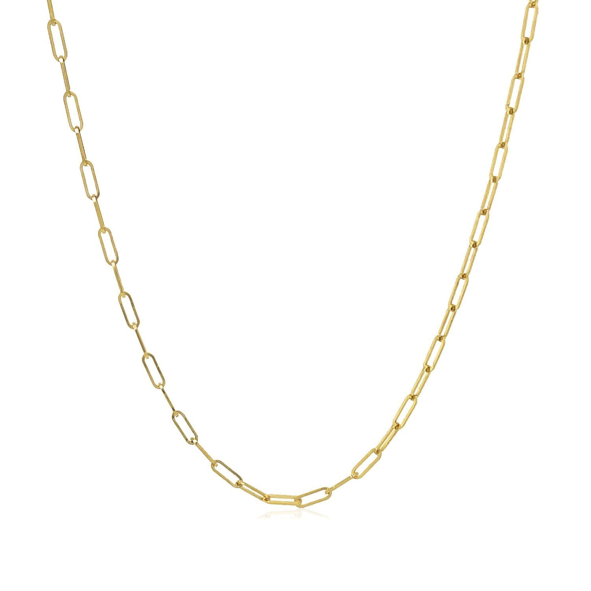 18k yellow gold fine paperclip chain, 1.50mm by Avera Group, view 2