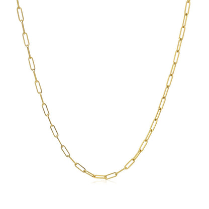 18k yellow gold fine paperclip chain, 1.50mm by Avera Group, view 2