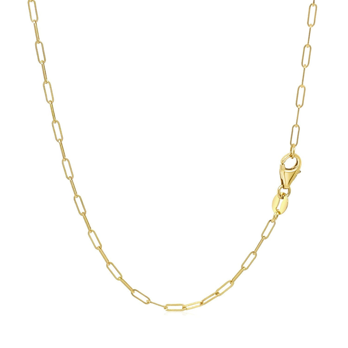 18k yellow gold fine paperclip chain, 1.50mm by Avera Group, view 3