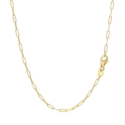 18k yellow gold fine paperclip chain, 1.50mm by Avera Group, view 3
