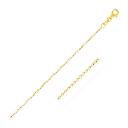 14k yellow gold 1.1 mm round cable link chain by Avera Group