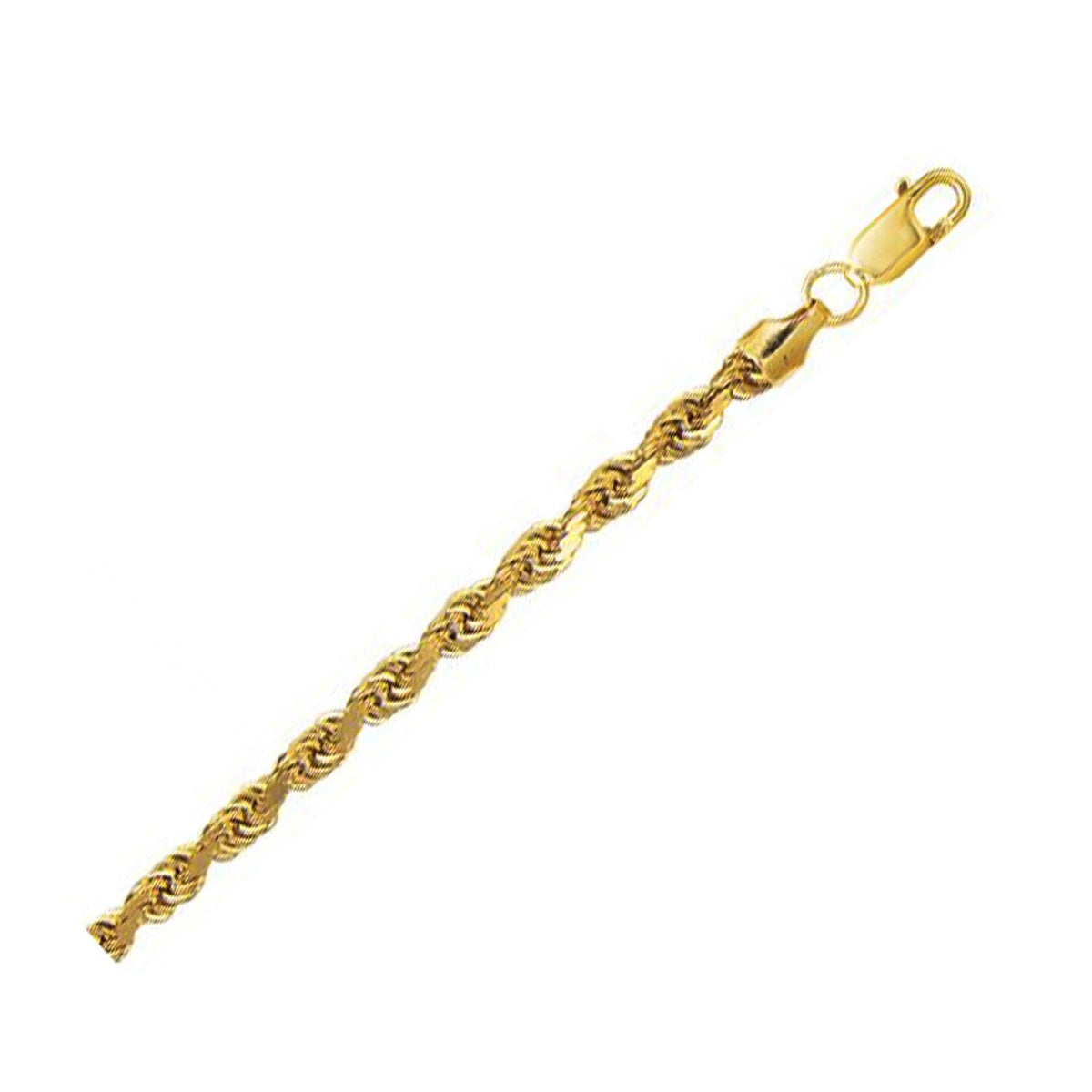 10K Yellow Gold Hollow Diamond Cut Rope Chain (5.00 mm), Avera Group
