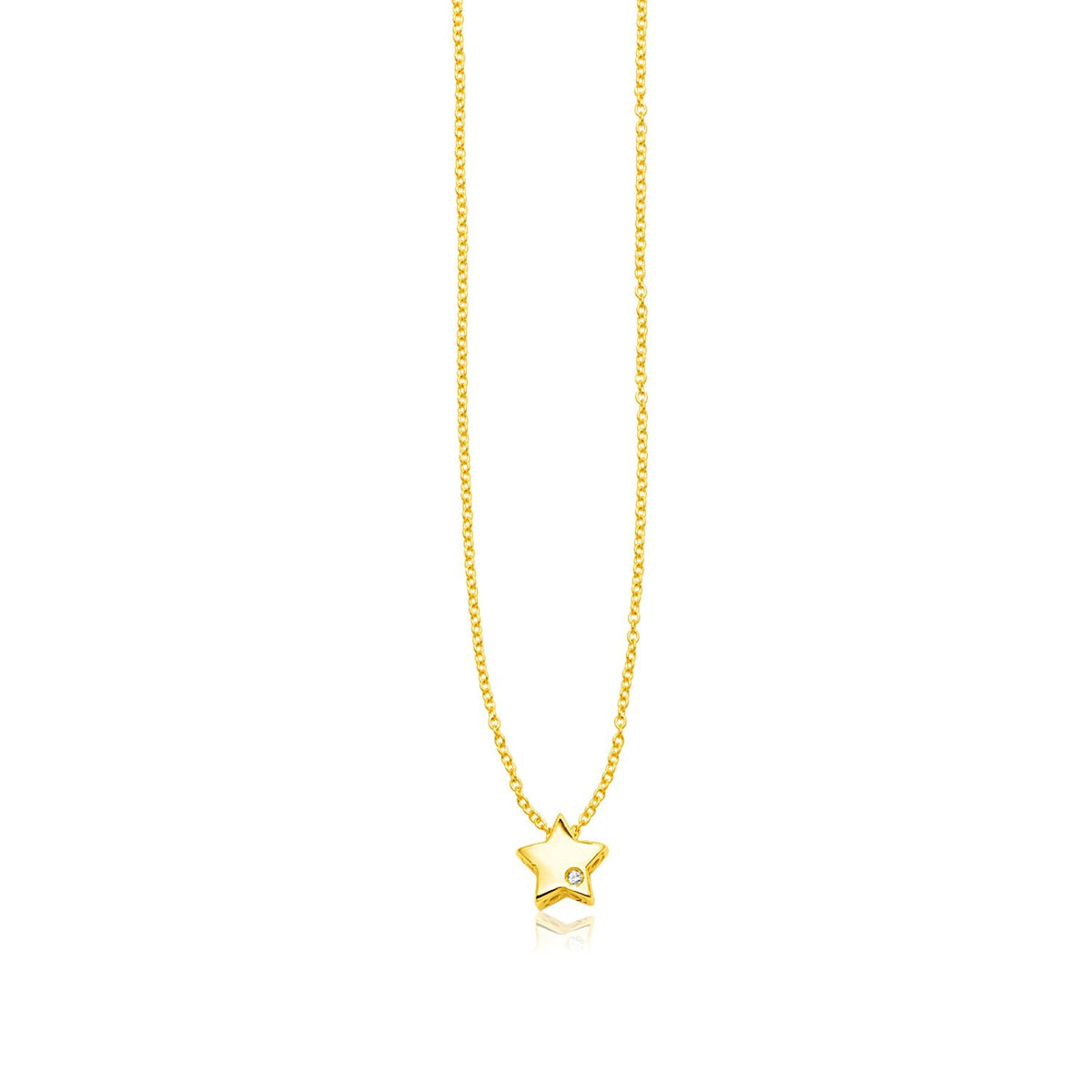 14k yellow gold polished star necklace by Avera Group