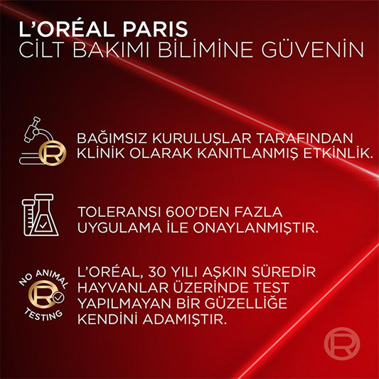 L'Oreal Paris Revitalift Triple Power Anti-Aging Serum: Peptide Complex, Hyaluronic Acid & Vitamin C for Wrinkle Reduction, Skin Firming & Radiant Tone by Beauty Care Bag