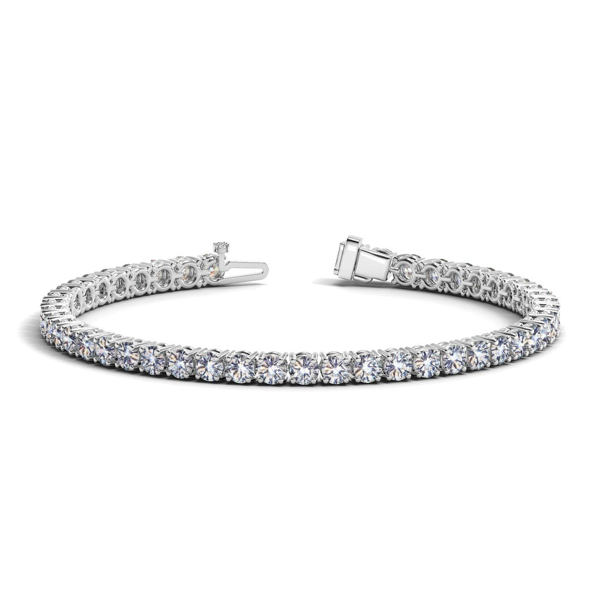 Lab Grown Round Diamond Tennis Bracelet in 14k White Gold (8 cctw F/G VS2/SI1) by Avera Group