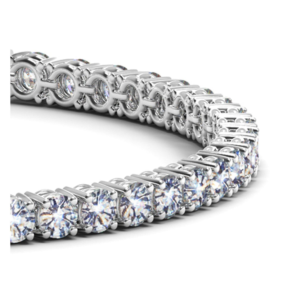 Lab Grown Round Diamond Tennis Bracelet in 14k White Gold (8 cctw F/G VS2/SI1) by Avera Group