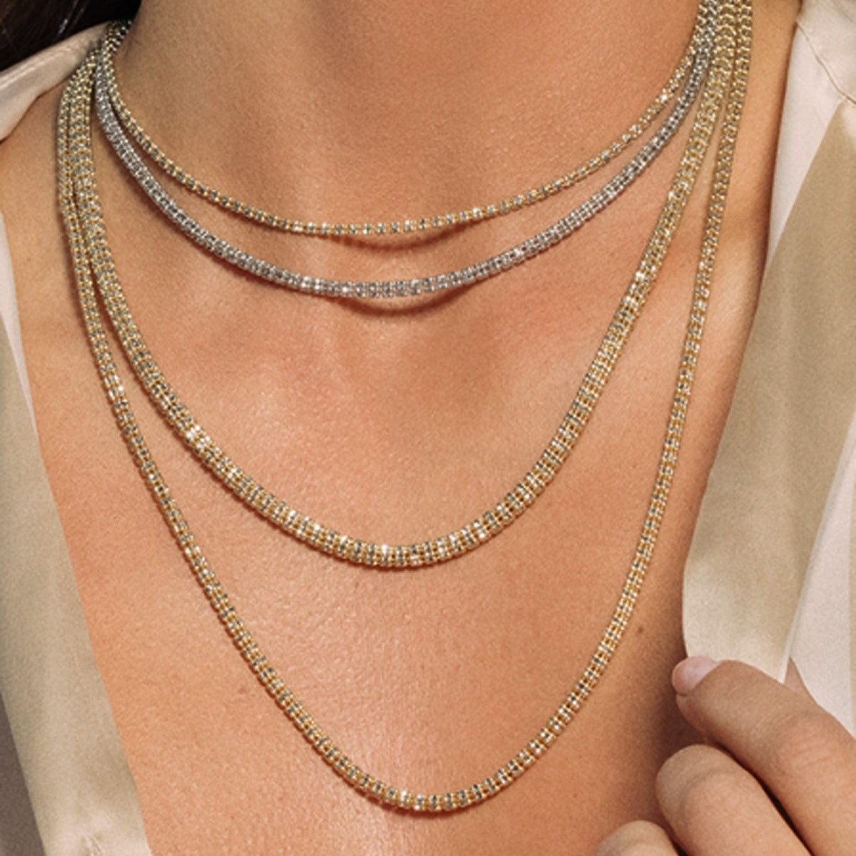 Ice Barrel Chain in 14k Yellow Gold (2.7 mm) by Avera Group