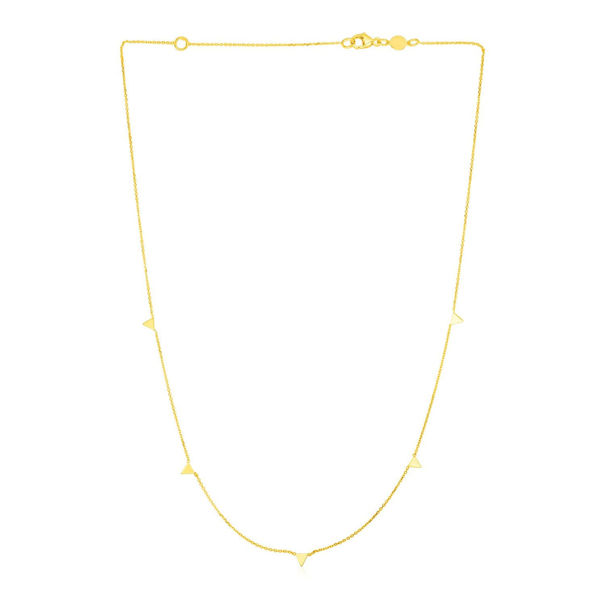 14k yellow gold necklace with triangles by Avera Group