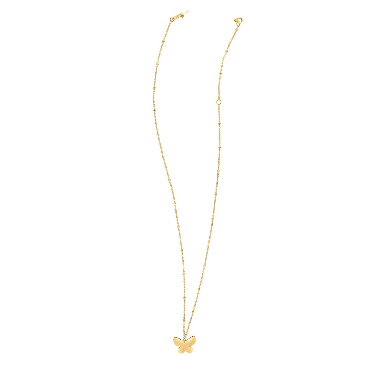 14k yellow gold Papillon butterfly necklace with etched details, Avera Group, view 2