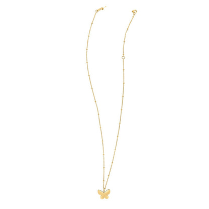 14k yellow gold Papillon butterfly necklace with etched details, Avera Group, view 2