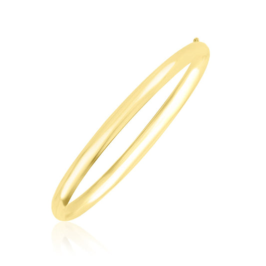 10k Yellow Gold Dome Style Shiny Bangle (3.30 mm), Avera Group