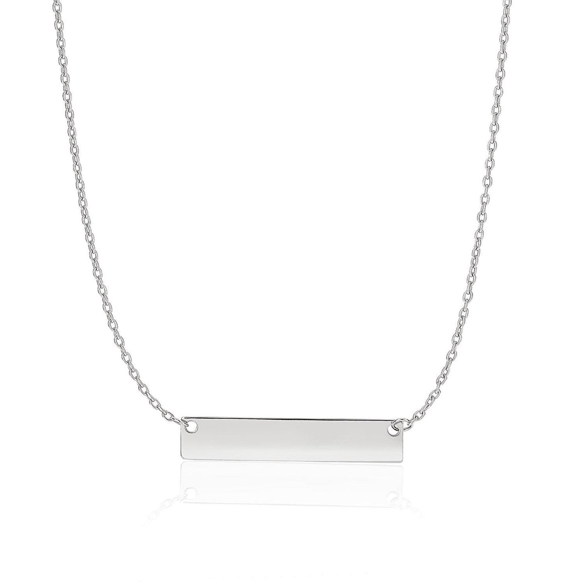 14k white gold horizontal bar necklace by Avera Group