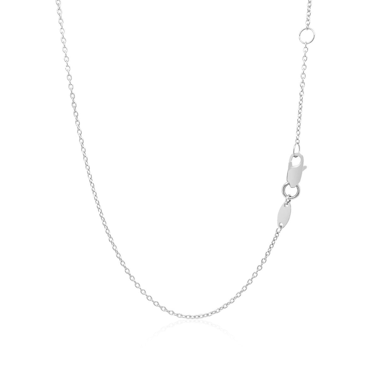 14k white gold flat horizontal bar necklace on an 18 inch chain by Avera Group, view 3