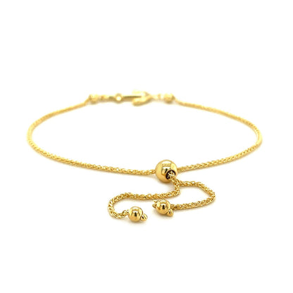 14k yellow gold anchor design adjustable lariat bracelet, Avera Group, view 3