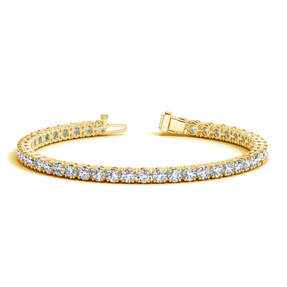 Lab Grown Round Diamond Tennis Bracelet in 14k Yellow Gold (8 cctw F/G VS2/SI1) by Avera Group