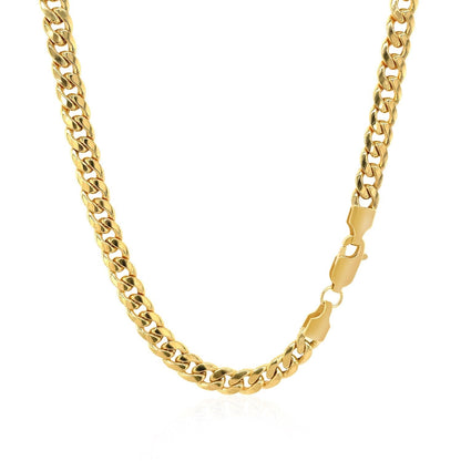 10k Yellow Gold Miami Cuban Semi Solid Chain (4.50 mm), Avera Group, view 6