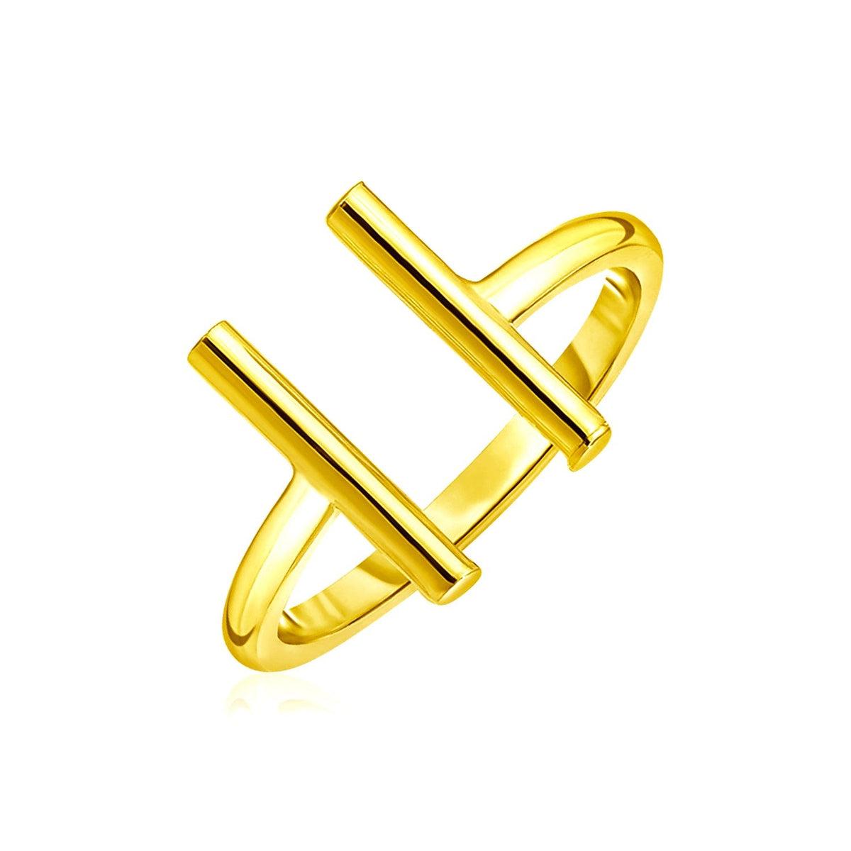 14k yellow gold open ring with bars by Avera Group