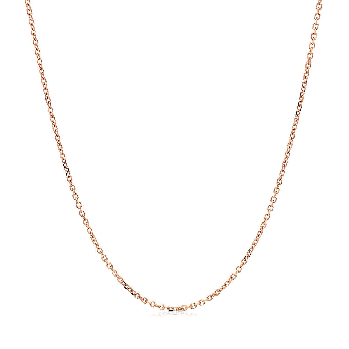 18k rose gold diamond-cut cable link chain, 1.10mm by Avera Group, view 2