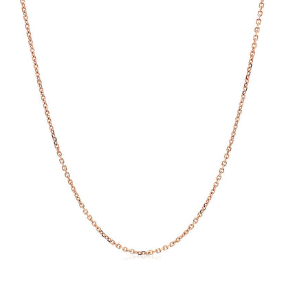 18k rose gold diamond-cut cable link chain, 1.10mm by Avera Group, view 2