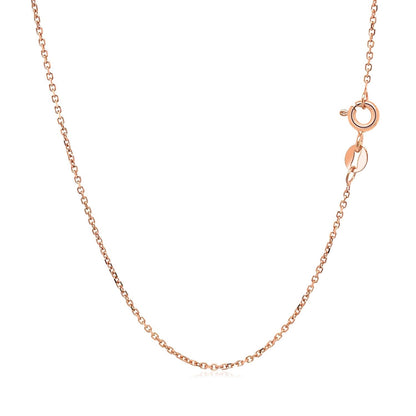 18k rose gold diamond-cut cable link chain, 1.10mm by Avera Group, view 3