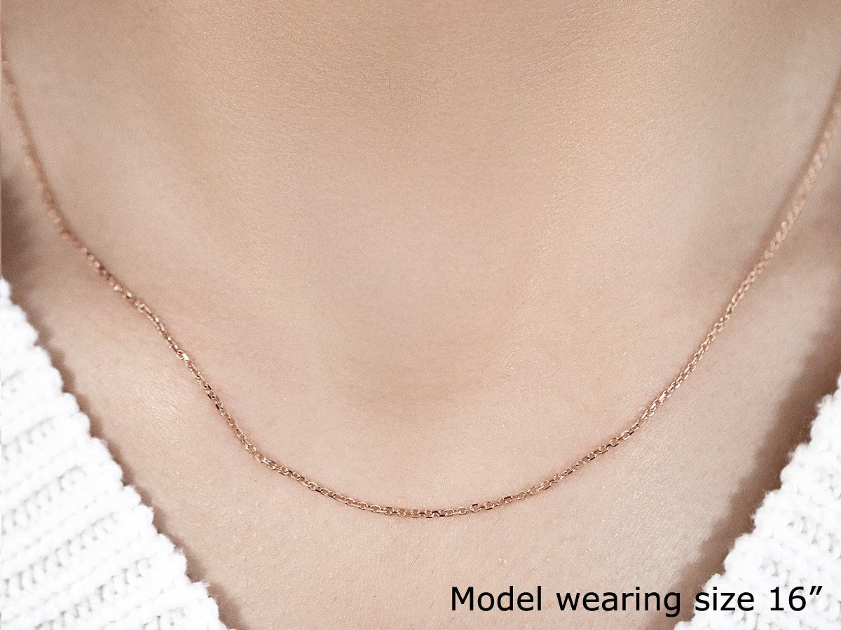 18k rose gold diamond-cut cable link chain, 1.10mm by Avera Group, view 4