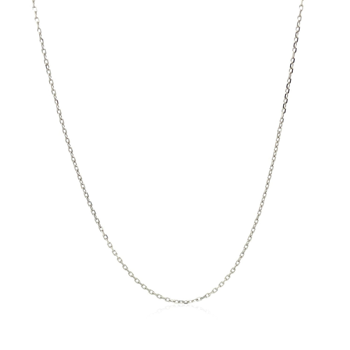 Avera Group 10K white gold diamond cut cable link chain, 0.87mm, view 2
