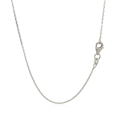 Avera Group 10K white gold diamond cut cable link chain, 0.87mm, view 3