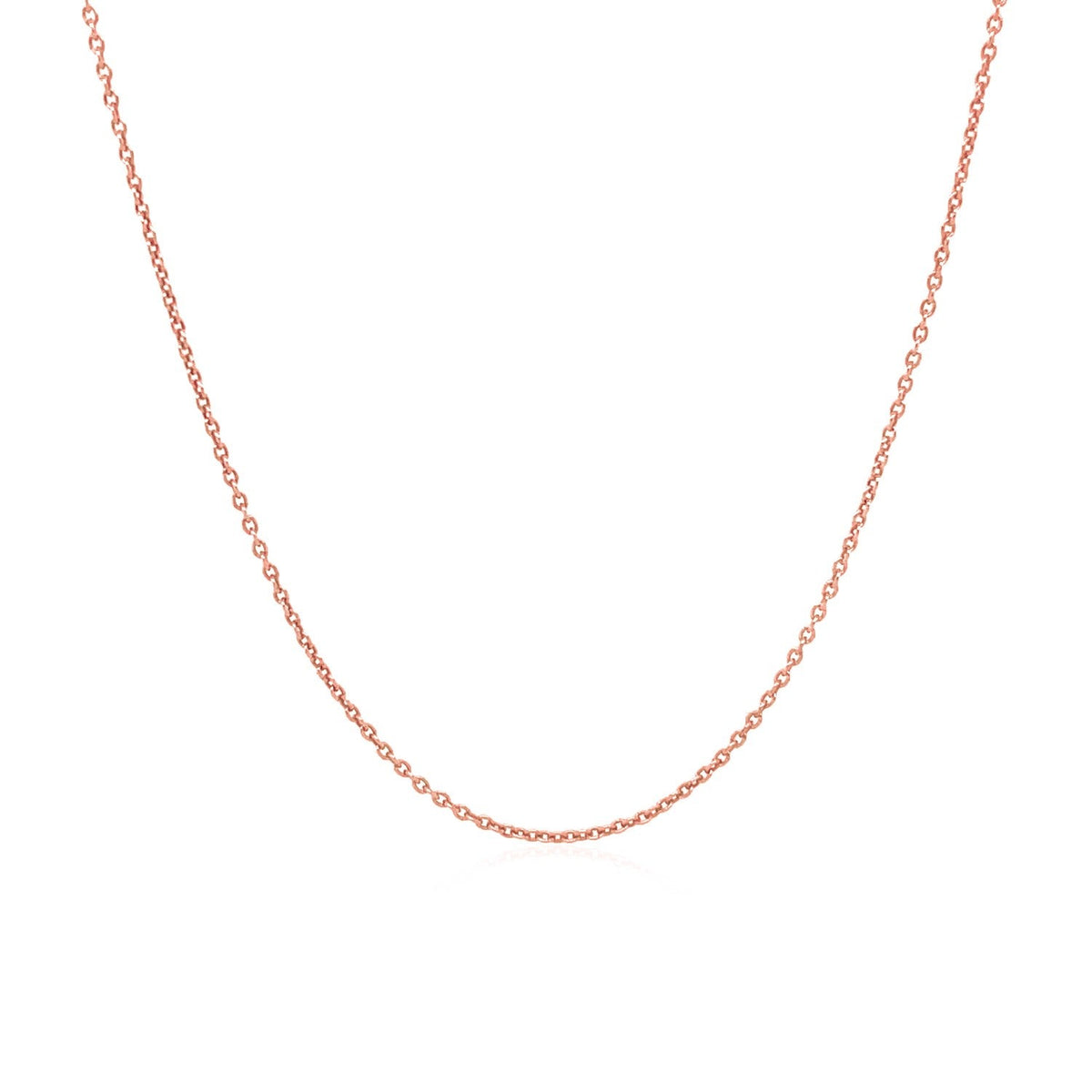 14k pink gold round cable link chain, 1.10mm, Avera Group, view 2