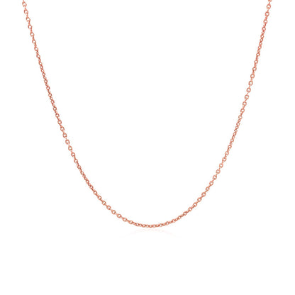 14k pink gold round cable link chain, 1.10mm, Avera Group, view 2