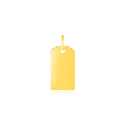14k yellow gold polished tag pendant by Avera Group