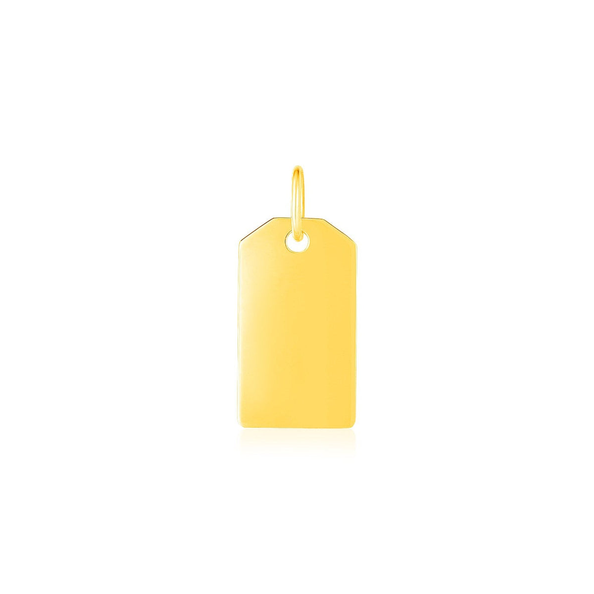 14k yellow gold tag pendant, 24.8 x 11.2mm by Avera Group