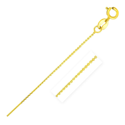 Fine 14k yellow gold diamond-cut cable link chain by Avera Group
