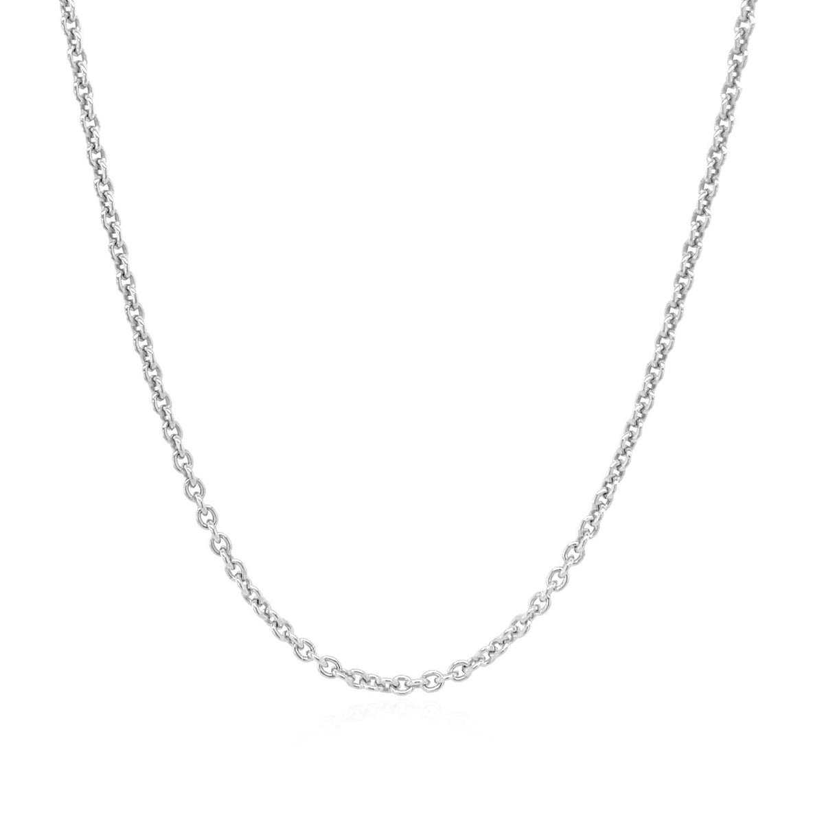 Sterling Silver Rhodium Plated Round Cable Chain (1.80 mm) by Avera Group