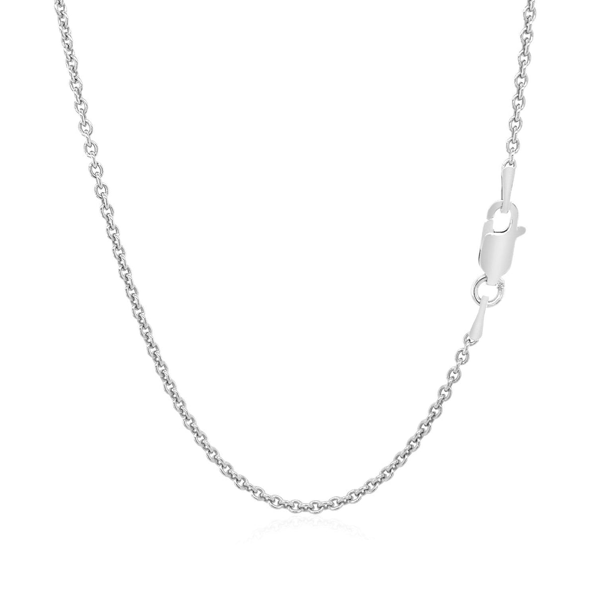 Sterling Silver Rhodium Plated Round Cable Chain (1.80 mm) by Avera Group