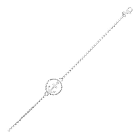 Sterling Silver Bracelet with Anchor by Avera Group