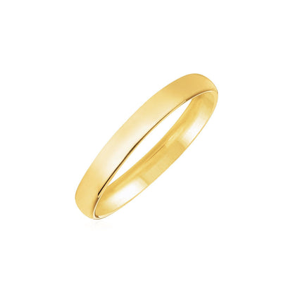 14k yellow gold 3mm comfort fit wedding band by Avera Group