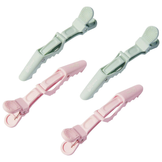 All Grip No Slip: Alligator Hair Clips for Sectioning & Styling - Crease-Free Hold, Wet & Dry Hair, Teal & Pink Set by Beauty Care Bag