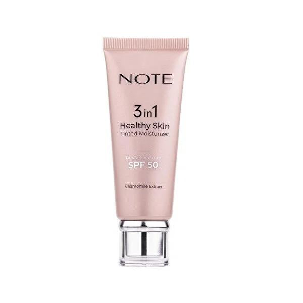Note Cosmetics 3-in-1 Healthy Skin Tinted Moisturizer SPF 50: Brightening, Skin Tone Equalizing, UVA/UVB Protection for Radiant, Hydrated Skin by Beauty Care Bag
