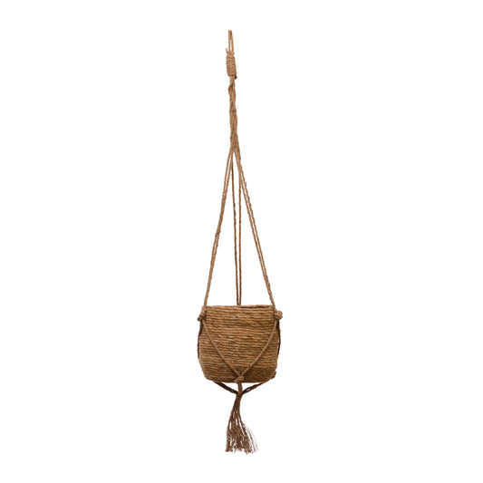 Straw Planter with Jute Hanger by Rust & Cinder