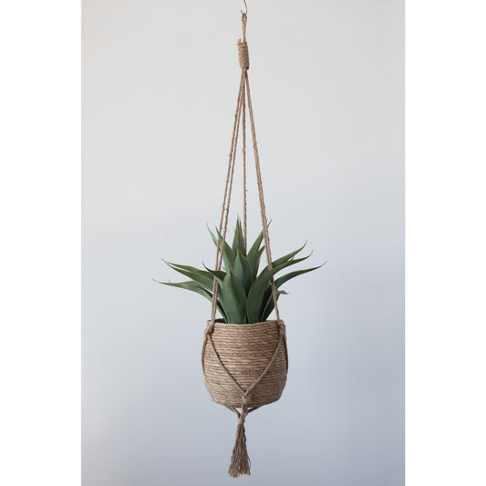 Straw Planter with Jute Hanger by Rust & Cinder