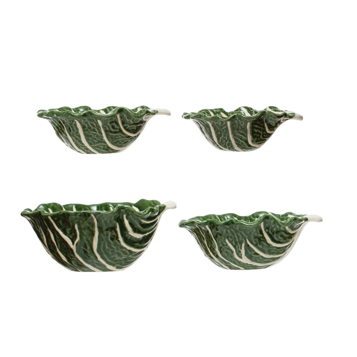 Green Cabbage Nesting Bowls | Set of 4 by Rust & Cinder