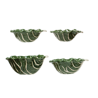 Green Cabbage Nesting Bowls | Set of 4 by Rust & Cinder