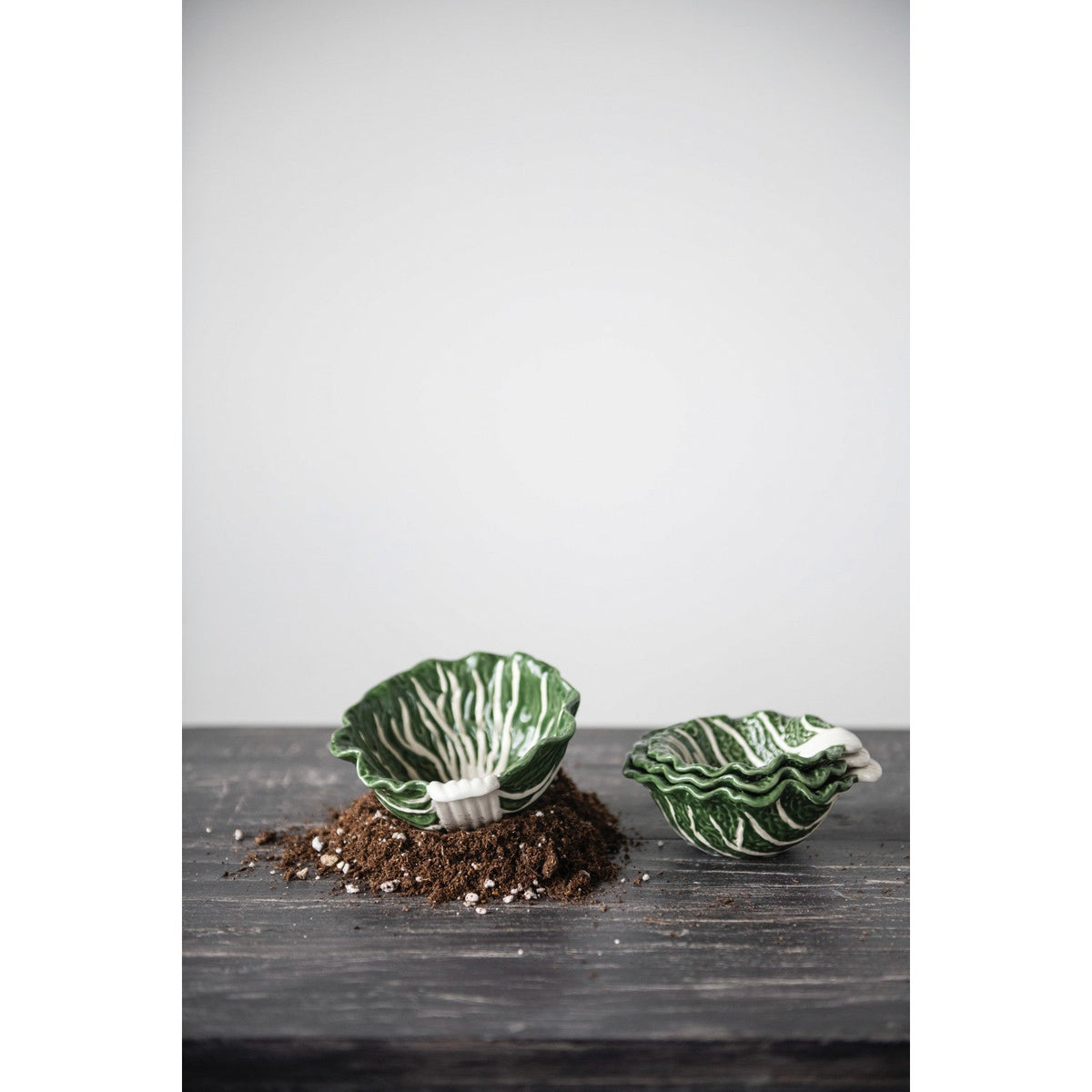Green Cabbage Nesting Bowls | Set of 4 by Rust & Cinder